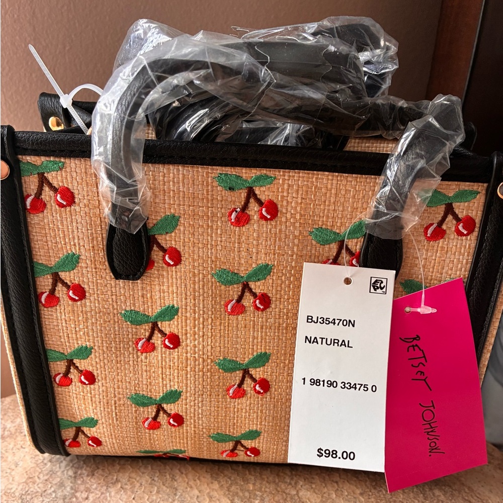 Cherry Embroidered Tote Bag